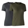 Ladies Basic 2-pack T-shirt - adventure-green-melange - 48