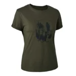 Lady T-Shirt with Deerhunter shield - bark-green - 36