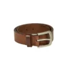 Leather Belt, width 4 cm - cognac-brown - 105-cm