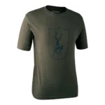 T-shirt with Deer - bark-green - 2xl