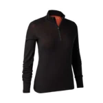 Lady Quinn Merino ½-Zip Undershirt - black-oak - 34